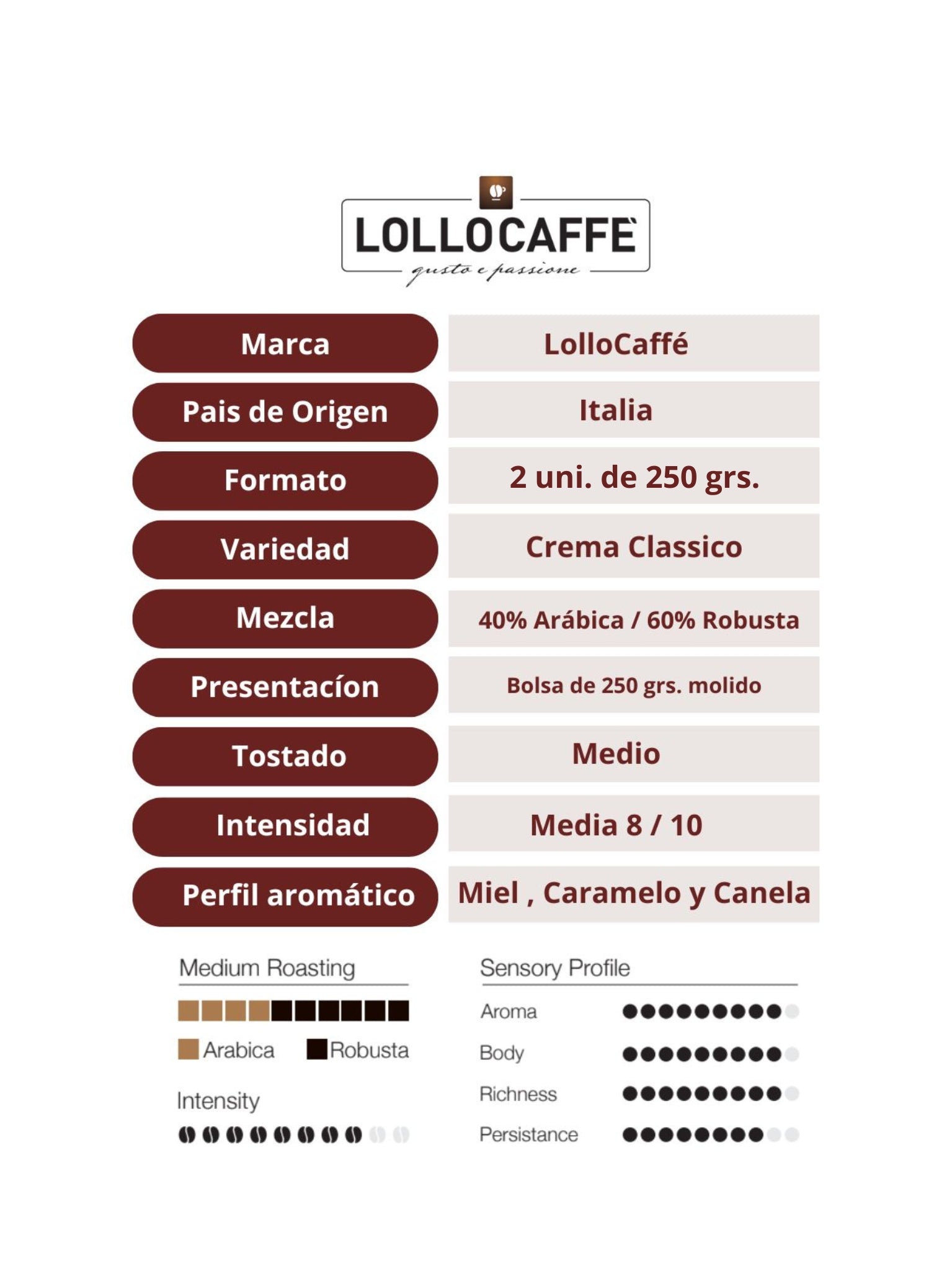 Classico Crema molido 500g