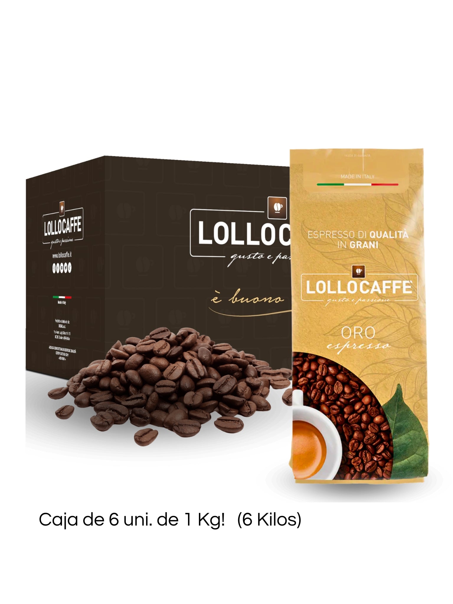 Café de Grano Oro Espresso 1 Kg - Caja x 6 un.