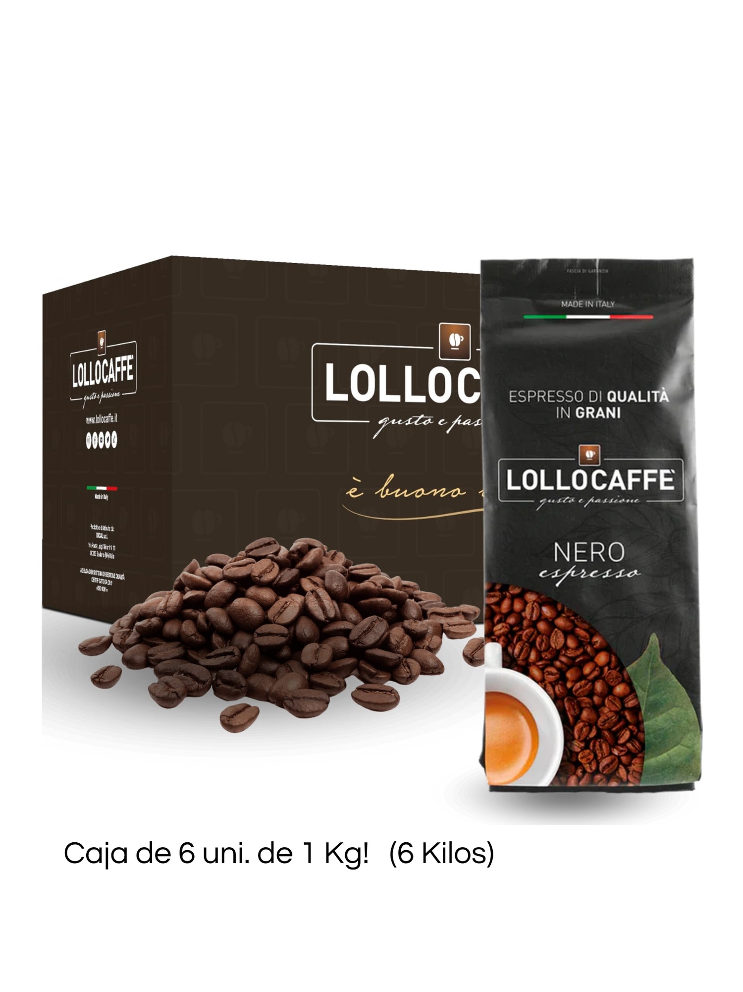 Café de Grano Nero Espresso 1 Kg - Caja x 6 un.